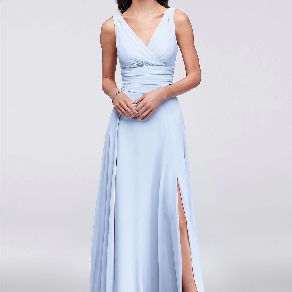 Surplice Tank Long Chiffon Bridesmaid Dress